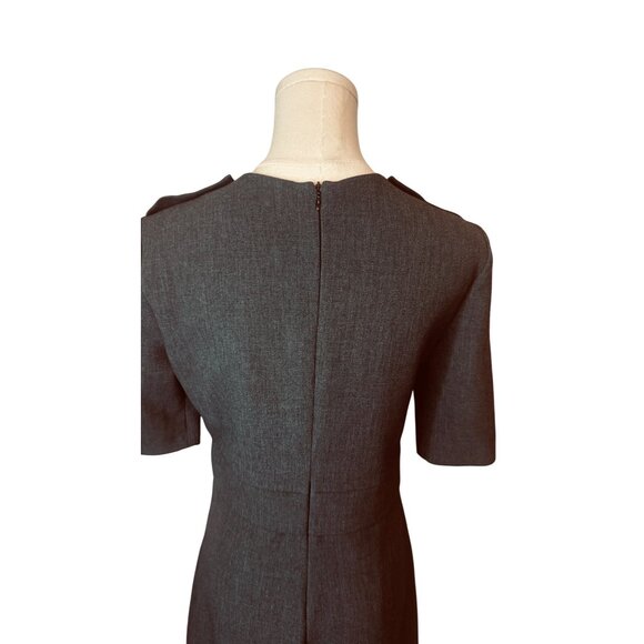 ZARA Womens Gray Short Sleeve Mini Dress With Shoulder Button Detail - Picture 9 of 13